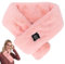 Agatige Heated Neck Scarf, Winter Electric Heated Neck Scarf Plush Rechargeable Neck Heat Pad for Pain Relief Thermal Neckerchief Heated Neck Wrap for Men Women Kids - Pink
