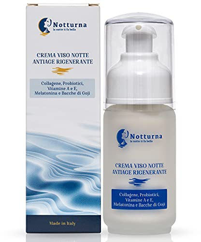 Crema Viso Antirughe Collagene Bio con Probiotici Puri -Made in Italy - Notturna