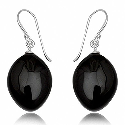 EYS JEWELRY Ohrhänger Damen 925 Sterling Silber Onyx schwarz Damen-Ohrringe