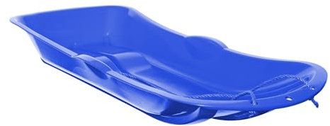 Heavy Duty Snow Sledge Durable Plastic Sled for Kids & Adults, Ideal for Family Bonding Sleigh with Sturdy Rope Snow Sledge Plastic Sledge with rope winter outdoor snow kids toboggan (BLUE)