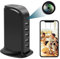 sakalaka Wireless 1080P HD Mini USB Charger Spy Hidden Camera WiFi, 5-Port USB Hub with Loop Recording Motion Detection for Home Security, Remote Control Support Android/iOS