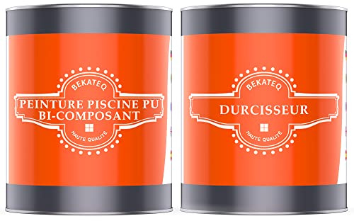 BEKATEQ LS-405 Peinture piscine 2K PUR 0,75kg Blanc I Peinture brillante pour piscines en fibre de verre, PRV, polyester, béton, fer & acier I Peinture polyuréthane pour l'intérieur & l'extérieur