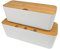 Verve Jelly Kabel Management Boxen, 2 teilige Kabel Organizer Box rechteckige Kabel Aufbewahrungsbox mit Deckel zum Verstecken unordentlicher Kabel, Weiß, S+L