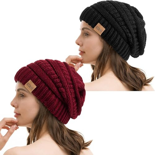 REDESS Slouchy Beanie Mütze für Herren und Damen Winter Warm Chunky Soft Oversized Zopfstrickmütze