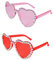 Bubuny Herz Brille, Hippie Herzförmige Brille, 2er Herz Sonnenbrille mit Diamanten, Randlose Heart-Shaped Glasses, Party Herzbrille für Weihnachten Karneval Geburtstag Party Zubehör