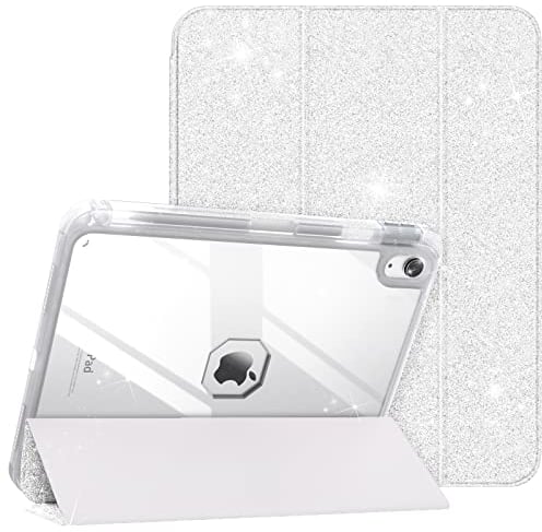 TiMOVO Funda para iPad A16 11ª Generación 11 Pulgadas 2025, iPad 10ª Generación 10,9 2022 con Ranura de Lapiz, Cubierta de Carcasa Trasera Transparente Auto Sueño/Despertar, Brillo Blanco