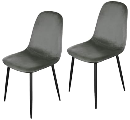 HTI-Living Stuhl Savannah Velvet Grau Esszimmerstuhl Samt 2-teilig