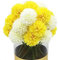 Blooming Paradise Künstliche Kunstblumen, Seide, Chrysanthemen, Kugel, Hortensien, Arrangements, Hochzeitssträuße, Dekoration, Zuhause, Küche, Garten, Party, Tisch, Blumenaufsätze, DIY, Weiß und Gelb