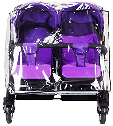 Universal Regenschutz Kinderwagen Zwillingswagen Transparent Windschutz Weich Wetterschutz für Babywanne Staubdicht Baldachin Regenverdeck Einfach Ungiftig Regenschutz Herbst Winter