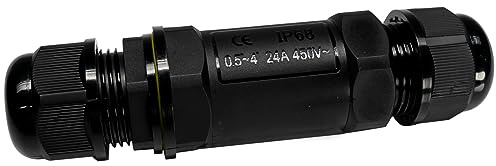Grafner wasserdichte Verbindungsmuffe, 2 Wege, IP68, 5-polig, Ø6-12mm, 0,5-2,5mm², 24A 450V, Abzweigdose wasserdichte Anschlussdose staubdicht außen outdoor Verbindungsmuffe Erdkabel Feuchtraum