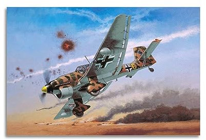 NOHF Poster Ju-87, Militär-Kämpfer-Poster, Wandkunstdruck, Retro-Ästhetik, Raumdekoration, Bürodekoration, 30 x 45 cm, ungerahmt
