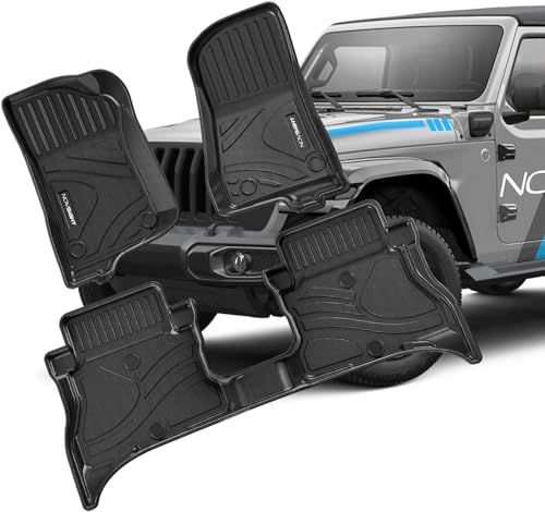 NOVSIGHT Fußmatten Auto Gummi für Jeep Wrangler 4XE 2021 2022 Schwerlast Fußmatte Automatten rutschfest und wasserdicht 3er-Satz