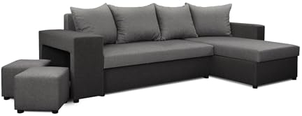 Generisch Möbel NAWSTOL - Ecksofa mit Schlaffunktion 205x130 cm - Eckcouch mit Bettkasten - Ecksofa Wohnlandschaft L Form (Linke oder RECHTE)