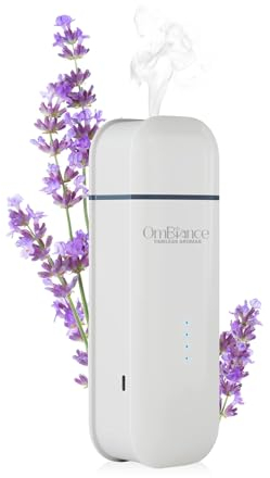 OmBiance Aromadiffusor, Diffusor für ätherische Öle, automatisch und App-gesteuert, Aromadiffusor für Duftöle für den Heim- und Bürogebrauch im Schlafzimmer (Weiß, 200m3)