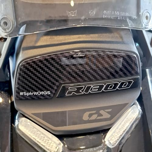 Resin Bike Aufkleber Motorrad Kompatibel Mit BMW R 1300 GS 2023-2025. Schutz Windschild vor Stößen und Kratzern. Aufklebersatz 3D-Harzklebstoff - Stickers Carbon Look Made in Italy