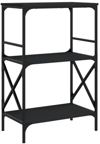 vidaXL Bücherregal 3 Böden Schwarz 59x35x90,5 cm Holzwerkstoff