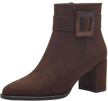 MARCO TOZZI stivaletti da donna vegani con tacco e zip color marrone (cafe comb) 41 EU