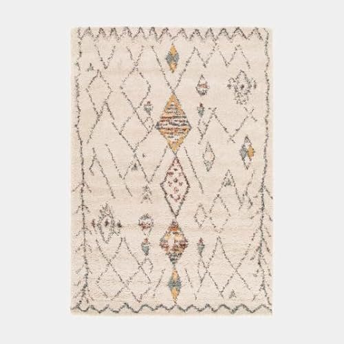 Decoweb Tapis Motif berbère - Empreinte - Multicolore - 120 x 170 cm