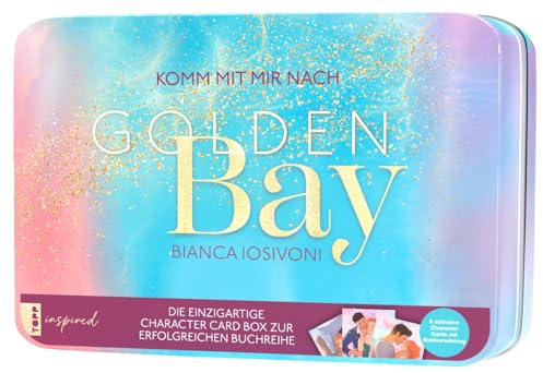 Golden Bay Character Card Box: Metalldose mit 8 exklusiven Character Cards mit Goldfolie, Leporello, Buch Journal und Transfer-Stickerbogen, White