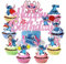 25 Stück Anime Kuchen Deko, Deko Geburtstag Mädchen Geburtstagsdeko Jungen Mädchen Cartoons Kuchen Topper Set für Birthday Party Dekoration Blue cartoon Cake Toppers zum Kinder