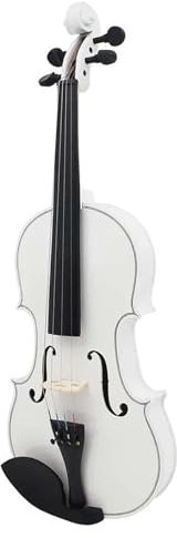 Geige 4/4 Bunte Violine Massivholz Violine Set mit Koffer Zubehör Professionelle Saiteninstrumente (Color : White)