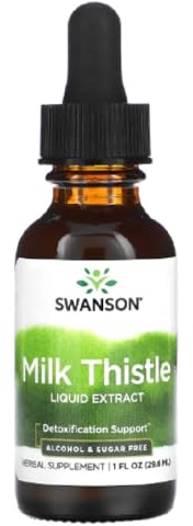 Swanson - Milk Thistle Liquid Extract | Hochkonzentriertes Mariendistel-Extrakt zur Leberunterstützung - 29,6 ml