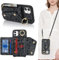 Lipvina Hülle für iPhone 11 Hülle mit Band Kartenhalter handyhülle Hülle für iPhone 11 mit Reißverschluss Band Ring Ständer Case für Frauen - Schwarzer Leopard