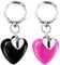 2 Pièces Porte-Clés Coeur, Porte Clef Coeur Rose, Heart Keyring, Love Keychain pour Femme, Couples, Voiture, Fête des Mères, Cadeau Professeur, Anniversaire (Rose + Noir)