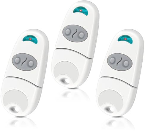 Telecomando Cancello, Telecomando Porta Garage, 3 Pezzi Telecomando per Cancelli 433,92 MHz, Compatibile con 433MHz Telecomando C@me EV, NA, EE, 2 Canali - Bianco