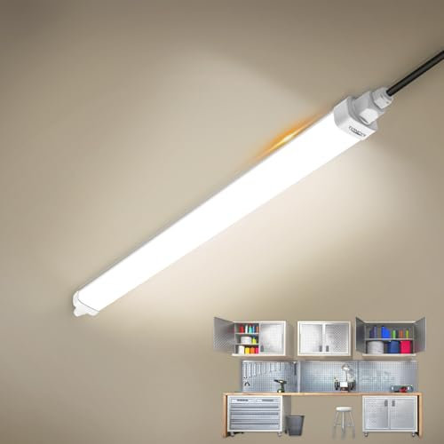 TONFFI LED Feuchtraumleuchte 60CM, 18W 1800lm 4000K Linkable LED Röhrelampe Wannenleuchte Kellerleuchte Büroleuchte IP65 für Innen-Außen Garage, Balkon, Keller, Flur, Treppe,Büro