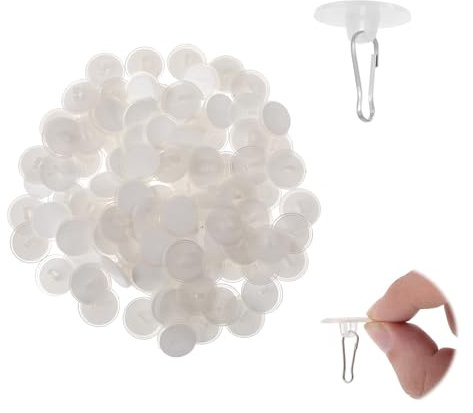 100 Stück Deckenhaken Selbstklebende Klebehaken Decke Transparente Deckenhaken Extra Stark für Geburtstage Hochzeiten Feiertage Partys Weihnachts Dekorationen