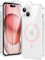 Xiltlly Magnétique Coque pour iPhone 15 avec 2 Pièces Verre Trempés, Compatible avec MagSafe, Anti Rayures Antichoc TPU Bumper Housse Etui, Étui de Protection pour iphone 15, Transparent-Rose