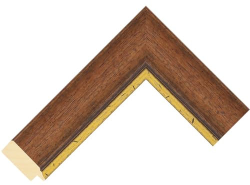 Real Wood, Hand Crafted Frames (Bezel) for the Samsung Frame TV 2021 to 2025 (Flat Oak and Gold 44mm, 50 inch)