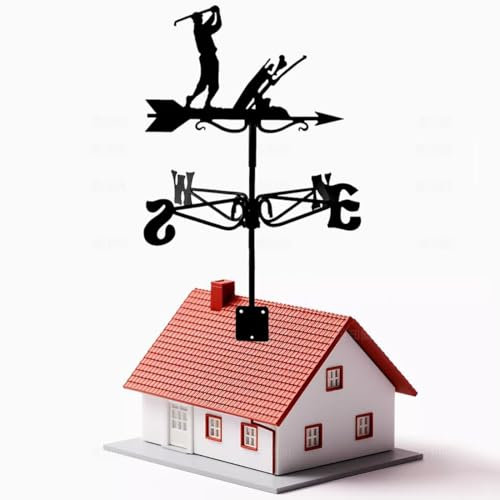 GFLCWYP Veleta De Hierro Veleta Metálica De Hierro Veleta De Viento Veleta Retro Veleta del Tiempo Jardín Patio Ornamento Decoración Veleta - Golfistas