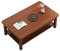YQINQIN83B Couchtisch Rustikaler Couchtisch for Wohnzimmer, Mitteltische aus Holz mit Ablagefläche, Moderne rechteckige Cocktailtische mit dickeren Beinen, 31 Zoll Beistelltisch(Bruin)