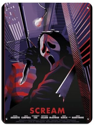 FDKLK Filmposter Scream 5 2022, Kunstposter, Blechschild, Vintage, Metall, Pub, Club, Café, Bar, Zuhause, Wandkunst, Dekoration, Poster, Retro, 30 x 40 cm