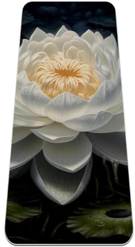 Lotus Yogamatte, rutschfest, 6 mm dick, Fitnessmatte, Yogamatten für Damen, Workout-Matten für Zuhause, Hot Yoga, Pilates und Bodentraining, (L x B): 183 x 61 cm