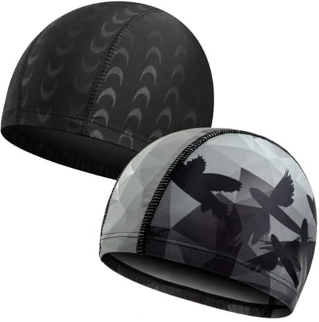 Gorro de Natación, Paquete de 2 Gorros de Natación para Hombres Y Mujeres, Gorros de Natación Unisex, Gorros de Natación Unisex, Gorros de Natación Elásticos