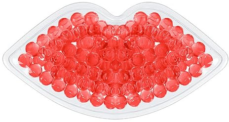 Eisgelpackung Heiß und Kaltkompresse Mehrzweckpackung lippenförmiger kühler Eisbeutel mundförmiger Gelperlen Heißkompresse wiederverwendbar 5 ml Magnete Wimpern (Red One Size)