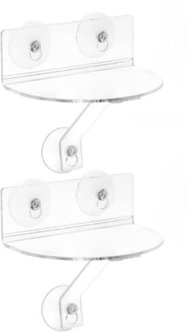 2 x Fensterbank-Verlängerung, Acrylregal mit Saugnäpfen, für den Innenbereich, Pflanzenregal, Sukkulenten, Pflanzgefäß, Aufbewahrungsständer, transparentes Acryl
