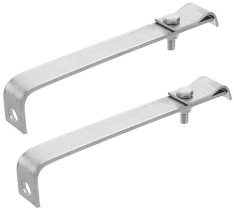 SHINEOFI Lighting Rod Brackets and Earth Grounding Clamps 2pcs L-Shaped 304 Stainless Steel Roof Mounting Bracket Set for Lightning Rod and Earth Wire Installation