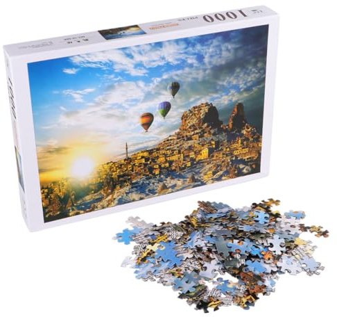 BESPORTBLE Papierpuzzle Teile Für Erwachsene Lernpuzzle Mit Heißluftballon-Motiv Filigranes Quadratisches Lustiges Puzzlespielzeug Für Männer Und Frauen