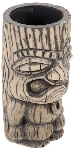 VICASKY Moai Statue Aquarium Deko aus Harz mit Flachem Sockel Dekorative Fischunterstand Figur für Aquarien und Terrarien Vielseitige Landschaftsskulptur