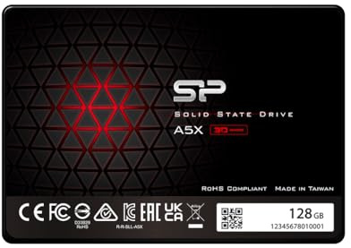 Silicon Power 128GB SSD 3D NAND A5X SLC Cache Performance Boost SATA III 2.5 7mm (0.28) Internal Solid State Drive (SP128GBSS3A55S25AY)