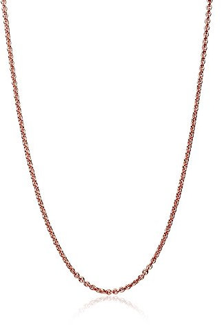 GemStar USA Rose Gold Flashed Sterling Silver 1mm Thin Cable Rolo Chain Necklace, 14-36 Inches, Metal,