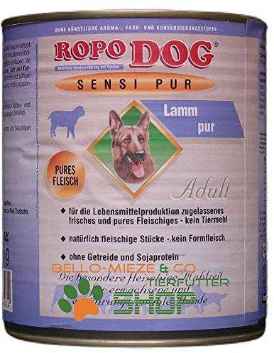 30 Dosen à 800 gr. RopoDog Adult Sensi Pur Lamm - pures Fleisch