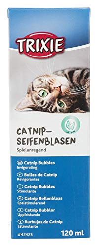 Trixie Catnip Seifenblasen | 120 ml | Seifenblasen die unterstützend spielanregend sein können | Enthält Extrakt aus Katzenminze
