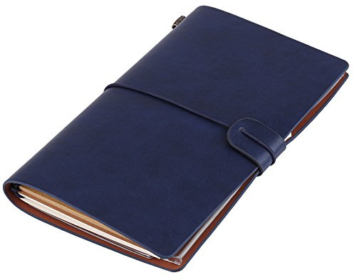 Hztyyier Classic Travel Notebook, Compact Writing Journal, Refillable Notepad for On-the-go Notes