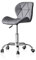 TUKAILAi Swivel Desk Chair Height Adjustable Mid Back Makeup Vanity Office Chair with Wheels & Chrome Base Faux Leather Upholstered Seat for Bedroom, Home Office, Study Grey