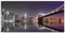 ARTland Wanddeko Wandbild Alu Verbundplatte für Innen & Outdoor Bild 60x30 cm New York City Skyline USA Amerika Stadt Nacht Brooklyn Bridge S6FD